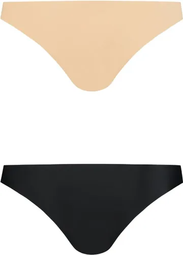 Bye Bra Onzichtbare Bikini In Braziliaanse Stijl, Hoge Taille, Naadloze Bikini, Niet Aan Te Raken, Geen Slipjeslijn, Gladde Randen, 2 Kleurenpak, Beig