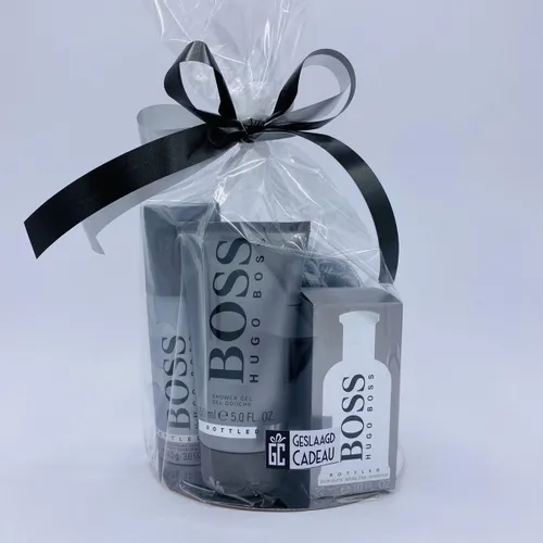 Cadeau voor man Hugo Boss parfum man Bottled Hugo Boss deodorant - showergel - douche spons - gadgets mannen - geschenkset mannen - verjaardag - parfu...