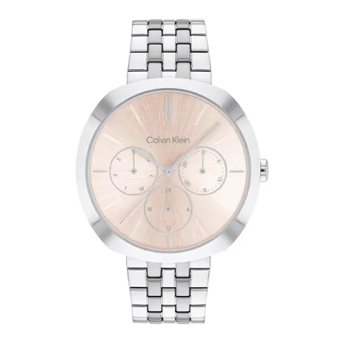 Calvin Klein CK25200335 Shape Dames Horloge - Mineraalglas - Staal - Zilver - 38 mm breed - Quartz - Vouw/Vlindersluiting - 3 ATM (spatwater)