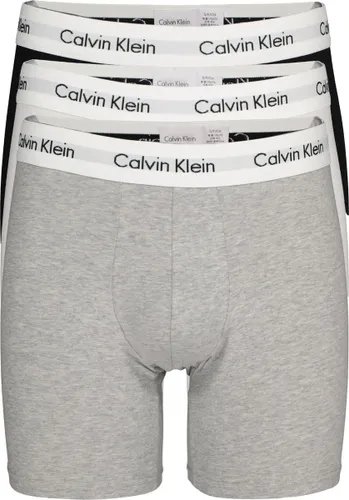 Calvin Klein Cotton Stretch boxer brief (3-pack) - heren boxers extra lang - zwart - wit en grijs