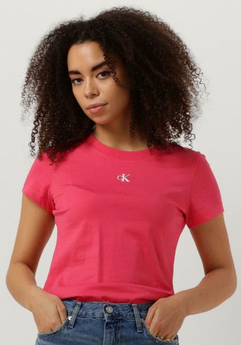 CALVIN KLEIN Dames Tops & T-shirts Micro Monologo Slim Fit Tee - Roze