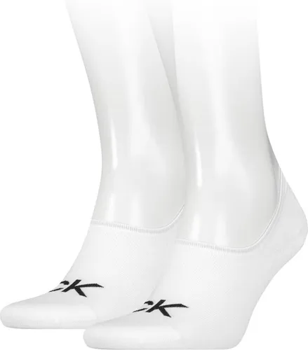 Calvin Klein Footie High Cut Logo (2-pack) - heren onzichtbare sokken - wit dessin
