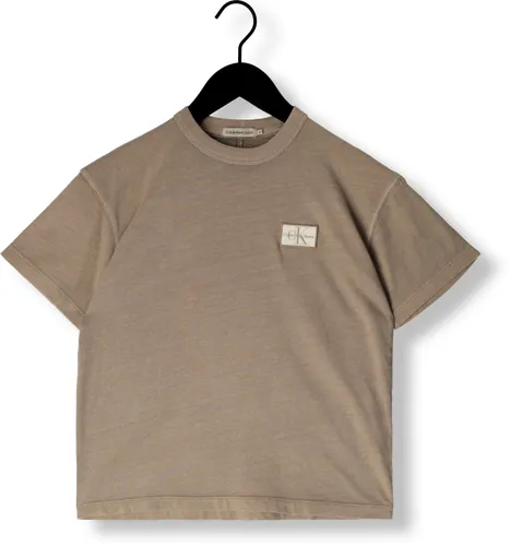 CALVIN KLEIN Jongens Polo's & T-shirts Badge Mineral Dye Ss T-shirt - Bruin