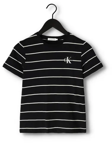 CALVIN KLEIN Jongens Polo's & T-shirts Print Sunreveal Stripe Ss Tshirt - Zwart