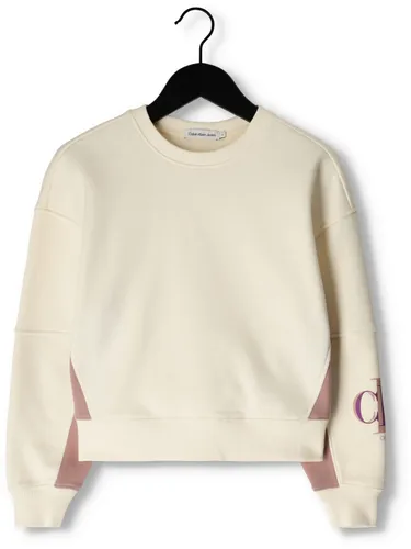 CALVIN KLEIN Meisjes Truien & Vesten Colour Block Monogram Sweatshirt - Gebroken Wit