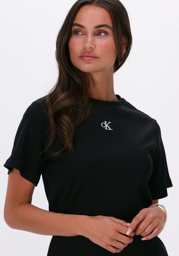Calvin Klein Midi jurk CK RIB Long T-Shirt Dress Zwart Dames