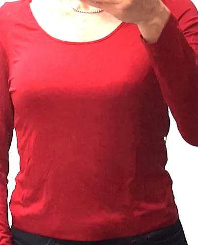 Calvin Klein | Shirt LM Crew neck | Dames | kleur warm rood | S