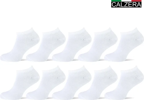 Calzera 10 Paar Enkelsokken - Sneakersokken - Lage sokken - Wit