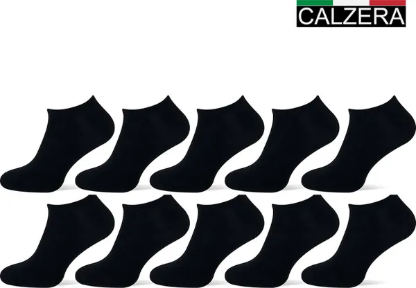 Calzera 10 Paar Enkelsokken - Sneakersokken - Lage sokken - Zwart