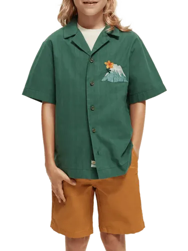 Camp-overhemd met korte mouwen en borduursel - Maat 8 - Multicolor - Jongen - Shirt - Scotch & Soda