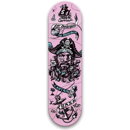 Captain Trash Pink Skateboard Deck - 8.5"