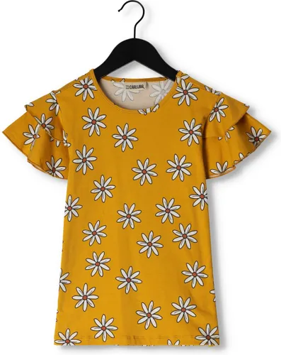 Carlijnq Flower - Ruffled Shirt Tops & T-shirts Meisjes - Shirt - Oker