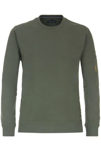 Casa Moda Casual Regular Fit Sweatshirt ronde hals groen, Effen