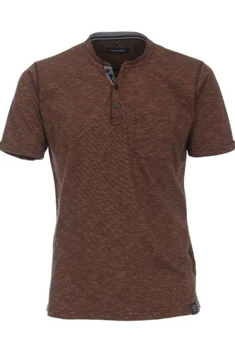 Casa Moda Casual T-Shirt ronde hals bruin, Melange