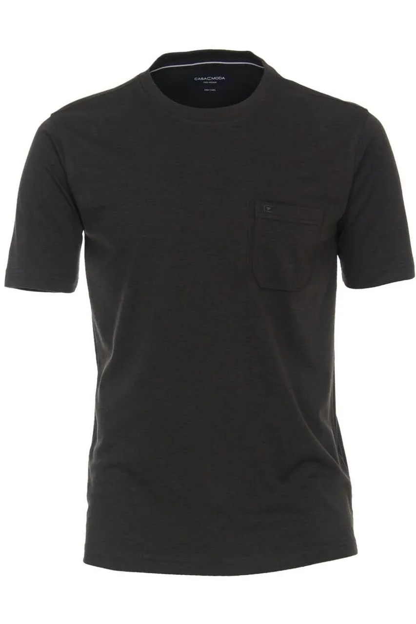 Casa Moda T-Shirt ronde hals zwart, Melange
