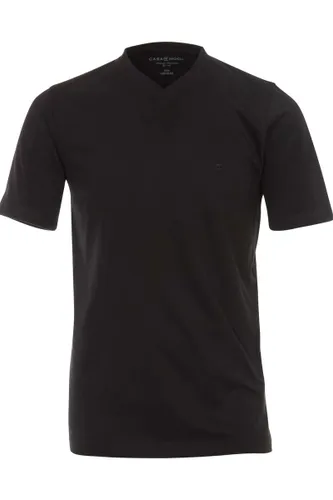 Casa Moda T-Shirt V-hals Dubbel pak zwart, Effen