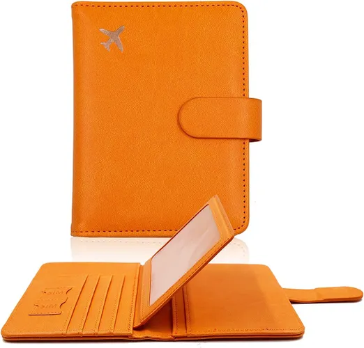 Casemania Paspoort Hoes - Paspoorthouder - Luxe Beschermhoes voor Paspoort & Kaarthouder (RFID Bescherming) - Oranje