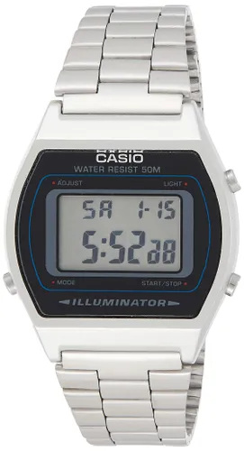 Casio Uniseks retro digitaal horloge B640WB met roestvrij