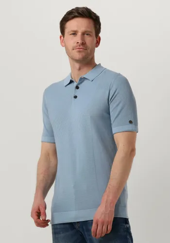 CAST IRON Heren Polo's & T-shirts Short Sleeve Polo Cotton Modal - Lichtblauw