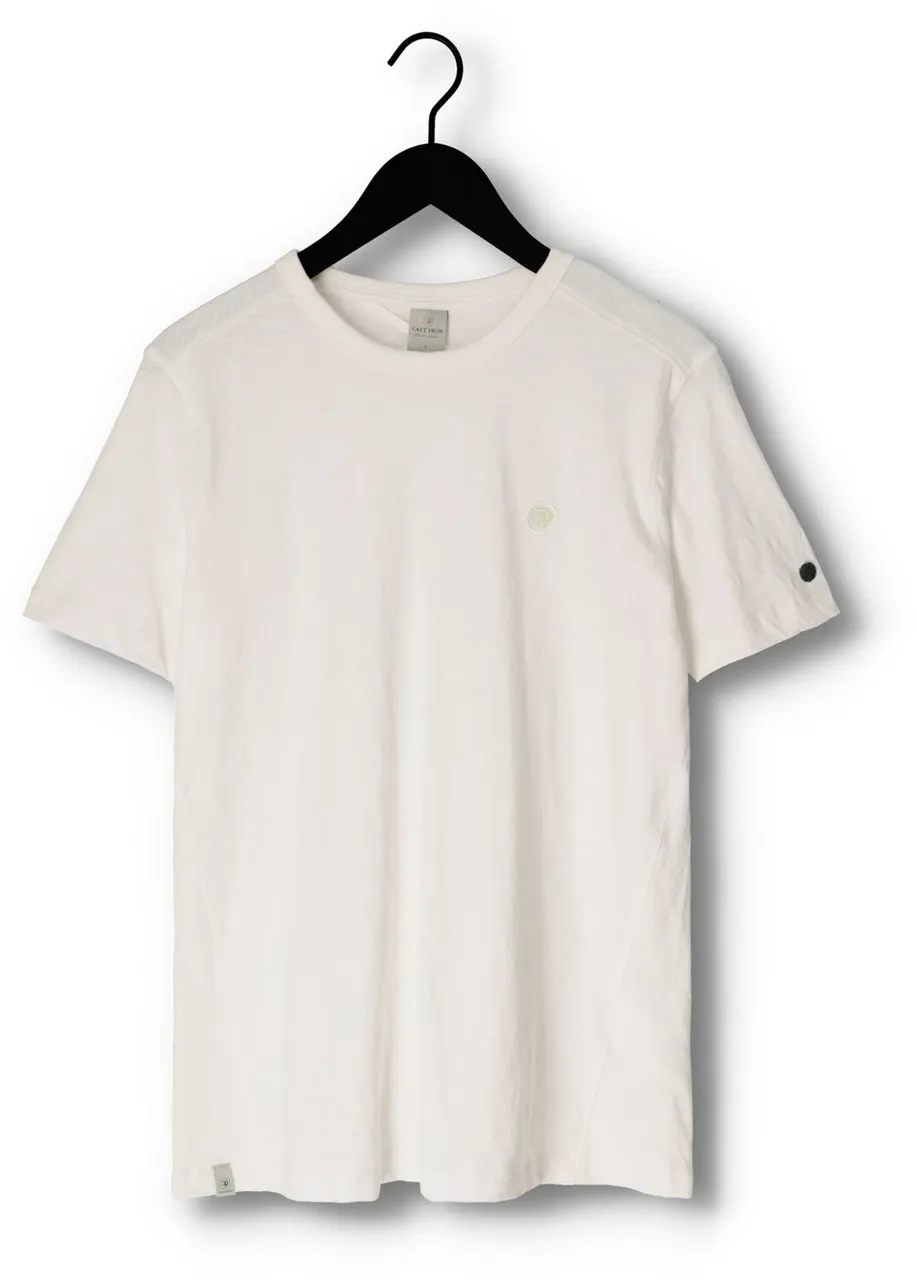 CAST IRON Heren Polo's & T-shirts Short Sleeve R-neck Organic Cotton Slub Essential - Wit