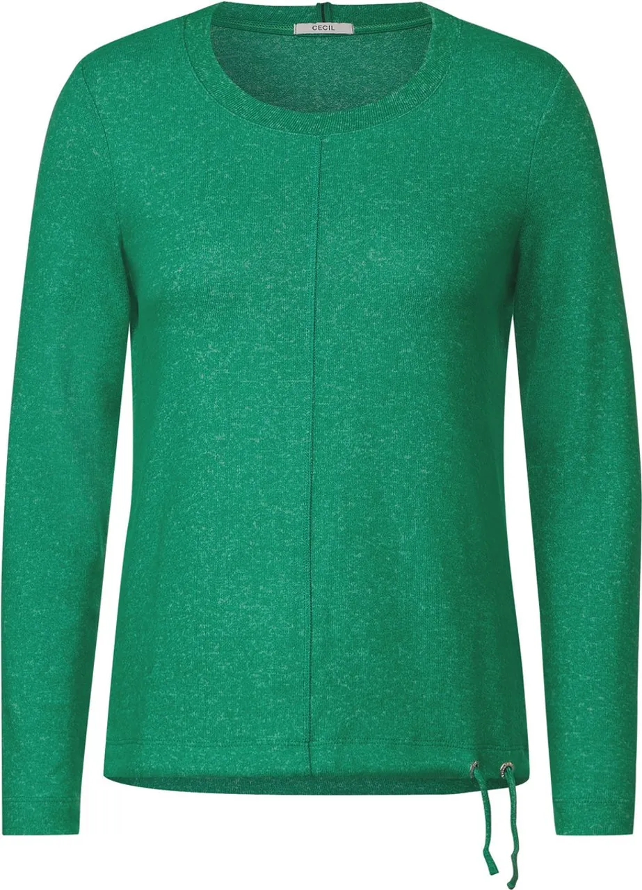 Cecil NOS Cosy Shirt Dames T-shirt - Easy Green Melange