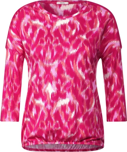 CECIL TOS AOP Rib Shoulder T-shirt Dames T-shirt - pink sorbet