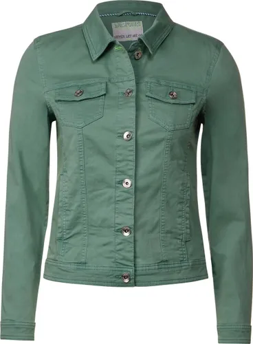 CECIL TOS Denim Jacket Color Dames Jas - dusty salvia green