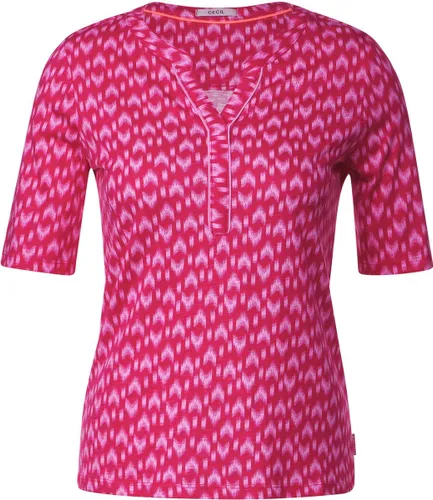 CECIL TOS Minimal Tunic with Splitneck Dames T-shirt - pink sorbet
