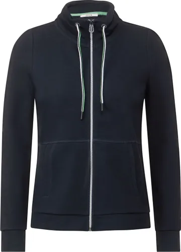 CECIL Twill stucture sweatjacket Dames Vest - donker blauw