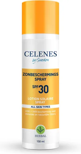 Celenes by Sweden Organic Herbal Sunscreen Spray SPF30 - Zonnebrandcrème - 150ml - Organic Zonnespray - Zonnebescherming - Waterbestendig, Voor Alle H...