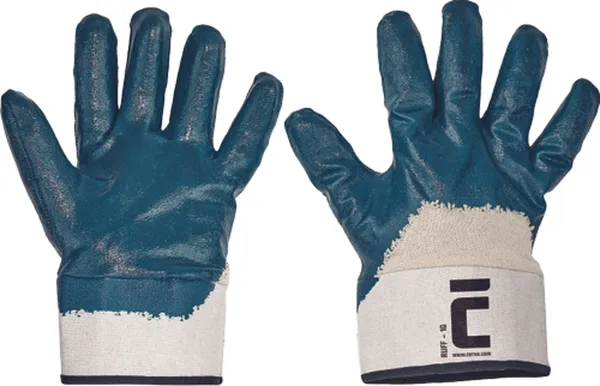 Cerva RUFF handschoen half gedipt nitril 01050018 - 12 stuks - Blauw - 10