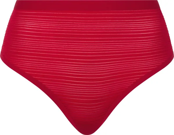 Chantelle - SoftStretch Stripes - String met hoge taille - Passion Red