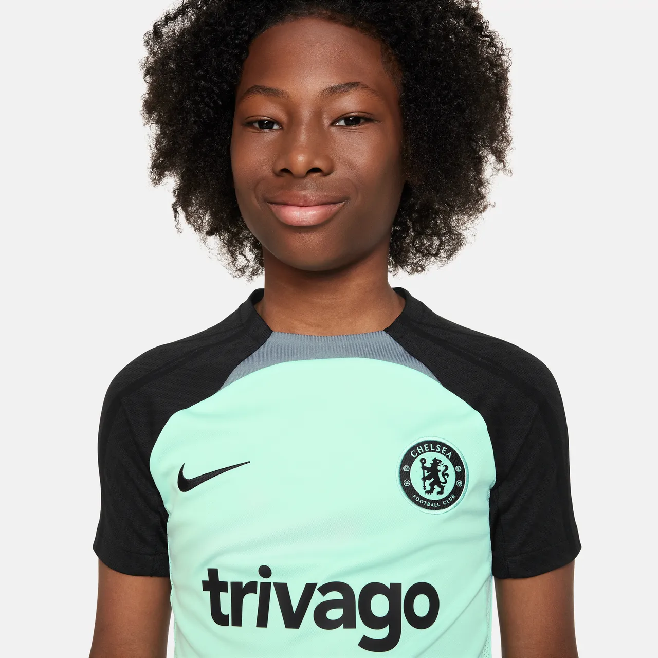 Chelsea FC Strike Derde Nike Dri-FIT knit voetbaltop met korte mouwen voor kids - Groen