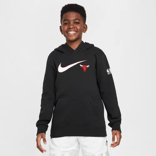 Chicago Bulls Club Fleece Essential Nike NBA-hoodie voor jongens - Zwart