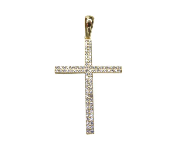 Christian Gouden kruis hanger met zirkonia's