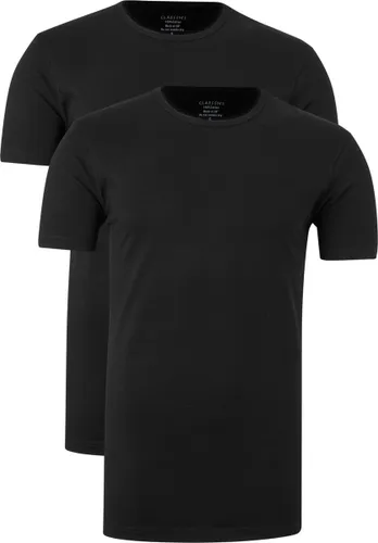 Claesen's Basics T-shirts (2-pack) - heren T-shirts O-hals - zwart