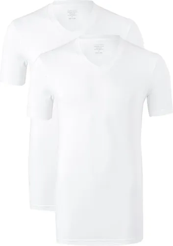 Claesen's Basics T-shirts (2-pack) - heren T-shirts V-hals - wit