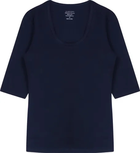 Claesen's® - Dames 3/4 Sleeve R-Neck T-Shirt - Donkerblauw - 95% Katoen - 5% Lycra