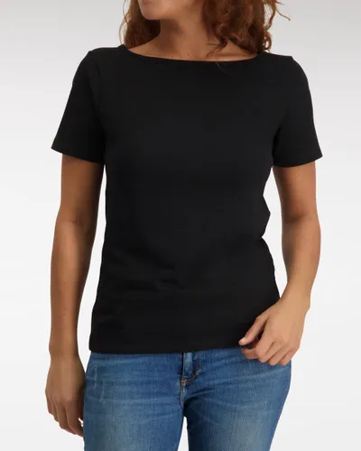 Claesen's dames Basics T-shirt (1-pack) - loose fit boothals T-shirt korte mouw - zwart
