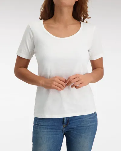 Claesen's dames Basics T-shirt (1-pack) - loose fit O-hals T-shirt korte mouw - wit