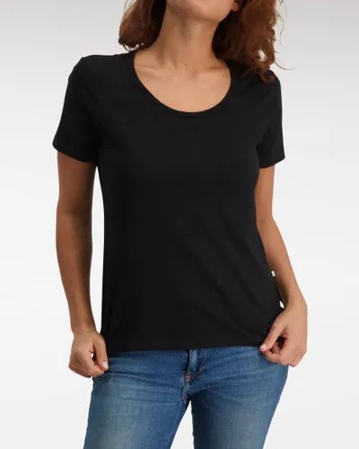 Claesen's dames Basics T-shirt (1-pack) - loose fit O-hals T-shirt korte mouw - zwart