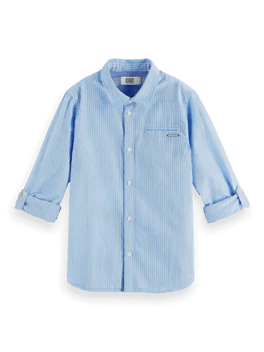 Classic striped long-sleeved shirt in Org. Cotton - Maat 8 - Multicolor - Jongen - Shirt - Scotch & Soda