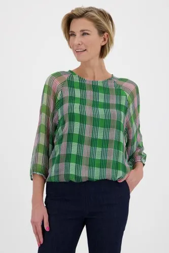 Claude Arielle Fijne groene geruite blouse