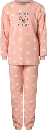 Cocodream fleece meisjes pyjama - Let me Sleep - 140 - Blauw