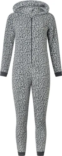 Cocodream meisjes onesie Fleece - Leopard - 128 - Grijs