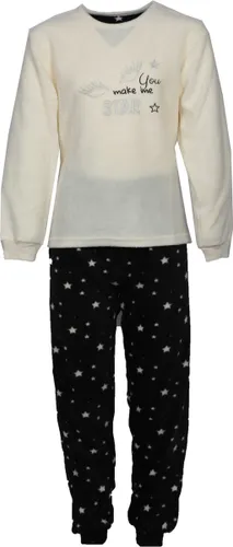 Cocodream velours meisjes pyjama - Stars - Creme - 128