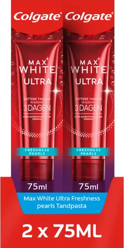 Colgate Max White Ultra Freshness Pearls Whitening Tandpasta - 2 x 75 ml - Voor Witte Tanden - Voordeelverpakking