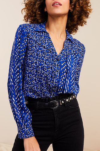 Coline - Sapphire Shirt With Zebra Print