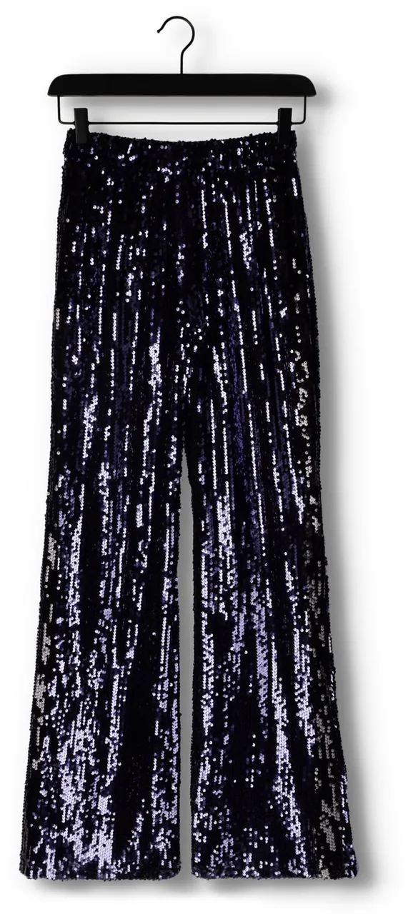 COLOURFUL REBEL Dames Broeken Emy Sequins Flare Pants - Blauw