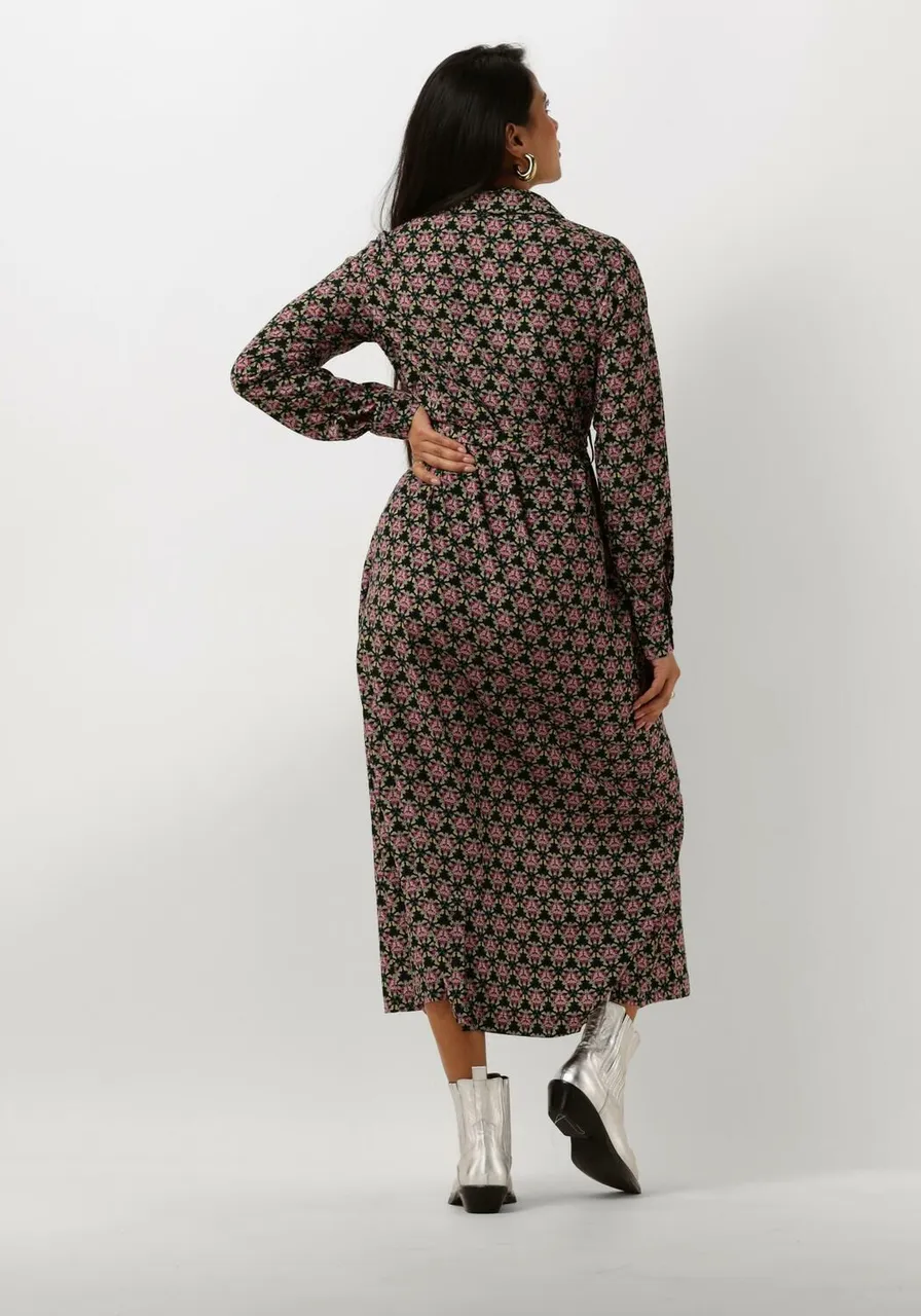 COLOURFUL REBEL Dames Kleedjes Dalia Graphic Flower Maxi Shirt Dress - Multi